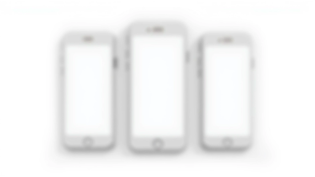 Multiple smartphones displayed side by side showing different screen sizes and responsive layout variations of mobile interface